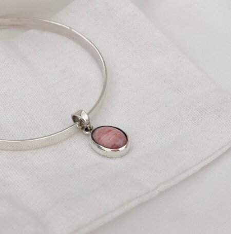 Esclava cinta 4 mm con piedra plata 925