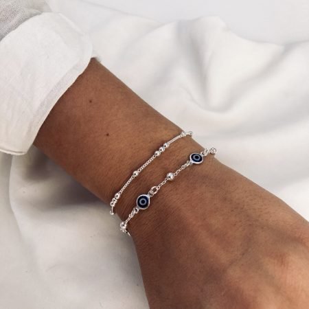 Pulsera ojo turco cristal azul plata 925