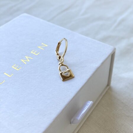 Solitario Candado baño de oro
