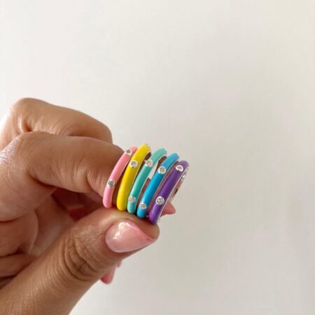 ANILLOS ESMALTADOS PLATA 925