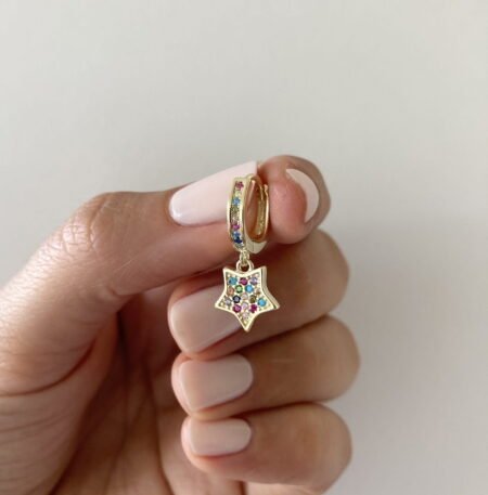 Aro star multicolor gold plata 925 (unidad)