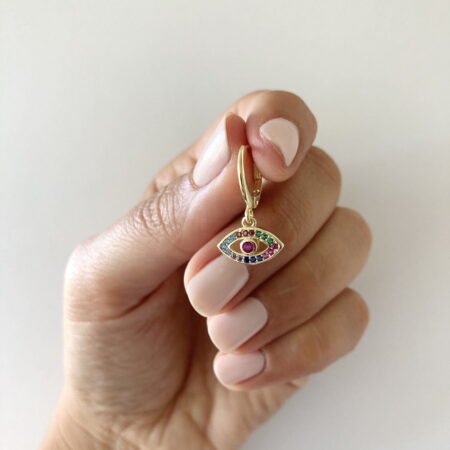 Aro ojito mulicolor gold plata 925 (unidad)