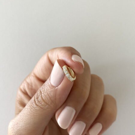 Mini arito cubic gold plata 925 (unidad)