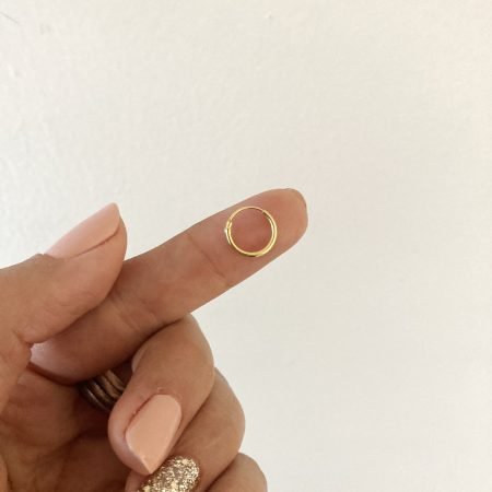 Mini arito basic plata 925 y baño de oro 18 k (unidad)