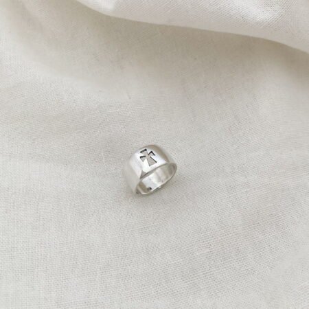 Anillo cruz plata 925