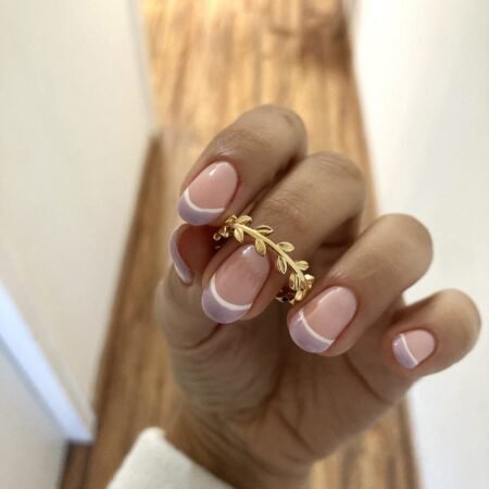 Anillo hojitas baño de oro 18 k