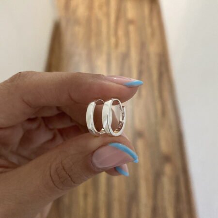 Aros huggies lisos L plata 925