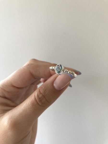 Anillo Aguamarina facetada plata 925