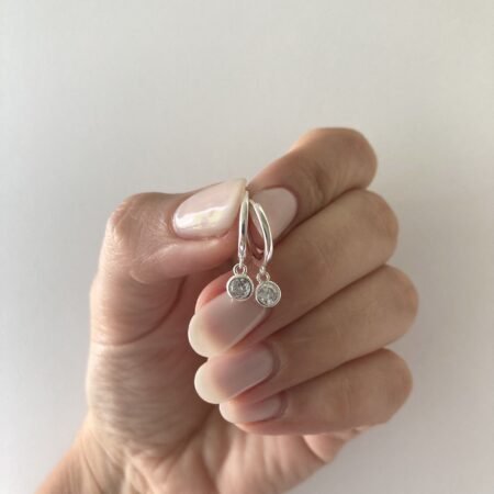 Aros Huggies circonia circular plata 925