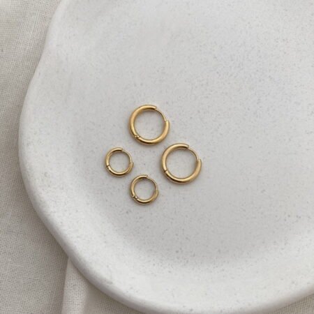 Aros huggies acero gold