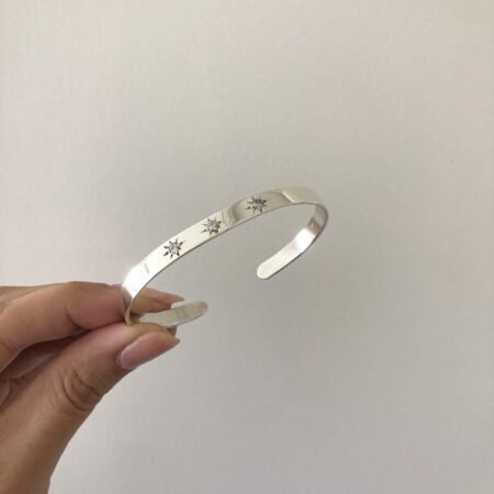 Brazalete tres circonias plata 925