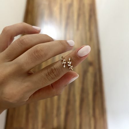 Anillo doble hojitas baño de oro 18 k