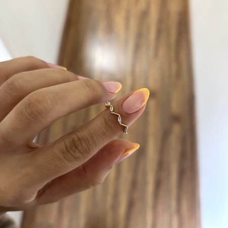 Anillo cristal baño de oro 18k
