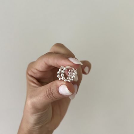 Aros bolitas cierre italiano S plata 925
