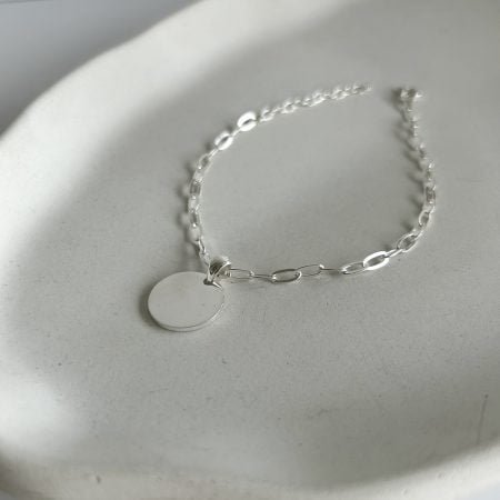 Pulsera eslabón con medalla plata 925