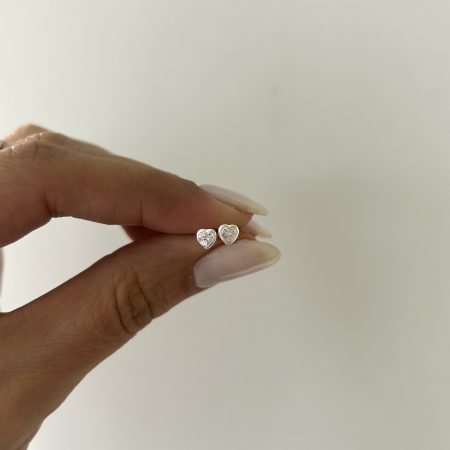 Corazones mini punto de luz plata 925