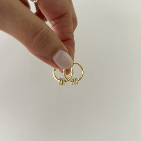 Aros Buenos Aires plata 925 baño de oro 18 k