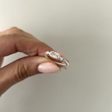 Anillo circonia trenzadito plata 925