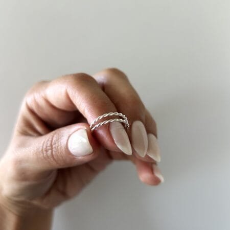 Anillo midi/pie doble torneado plata 925