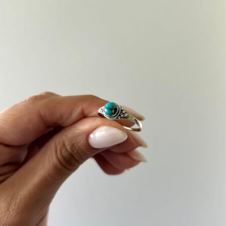 Anillo boho piedra turquesa plata 925