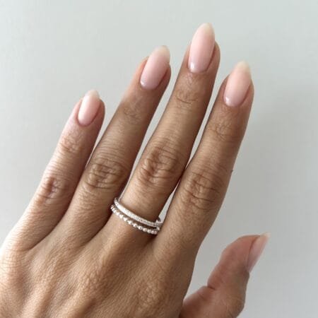 Anillo doble cubic y bolitas plata 925