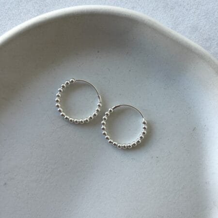 Aros full bolitas XL plata 925