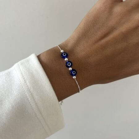 Pulsera ojo turco blue plata 925
