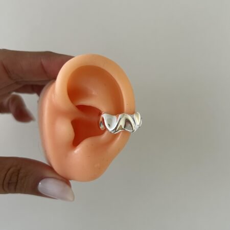 Cuff mega chunky ondas plata 925