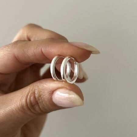 Aros huggies lisos finos plata 925