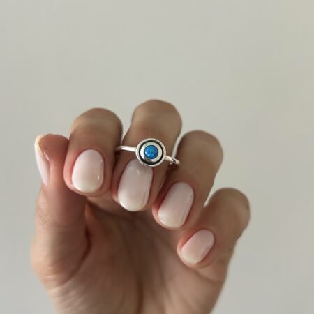 Anillo piedra óplao turquesa plata 925