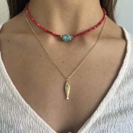 Colgante nácar natural y baño de oro 18 k
