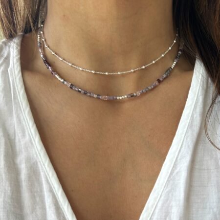 Choker Cristalitos París (simple) plata 925