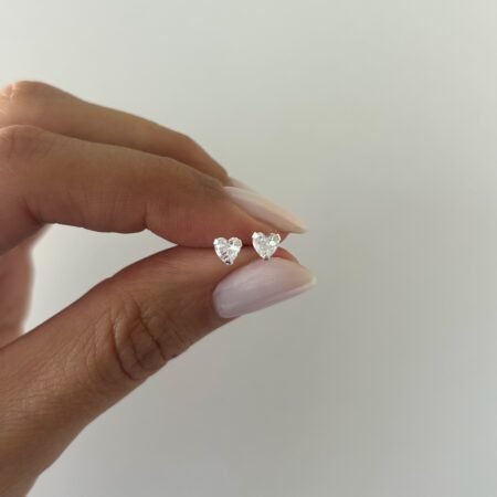 Caravanas corazones cubic plata 925