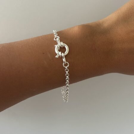 Pulsera rollito cierre marinero plata 925