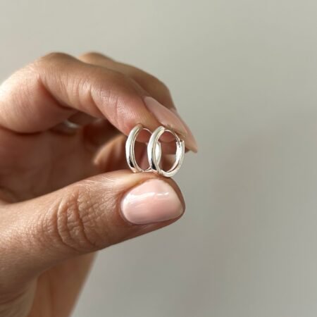 Aros huggies básicos plata 925
