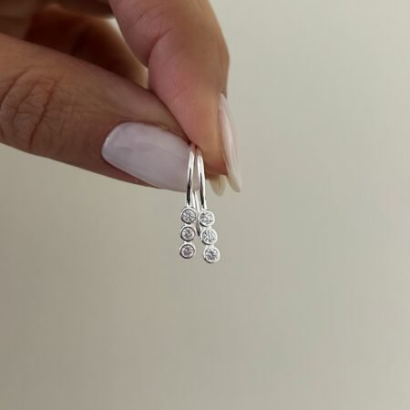 Caravanas triple cubic plata 925