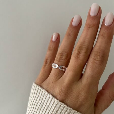 Anillo eslabón cubic plata 925