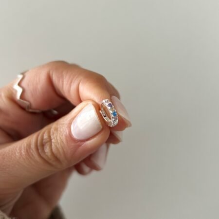 Mini arito cubic pastel plata 925