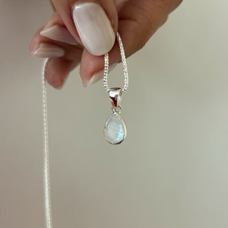 Colgante Piedra luna gota plata 925