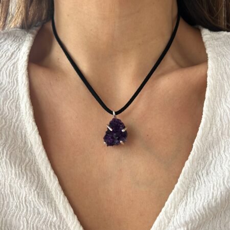 Colgante drusa de amatista plata 925