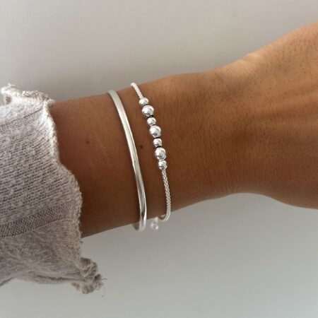 Pulsera coreana bolitas plata 925