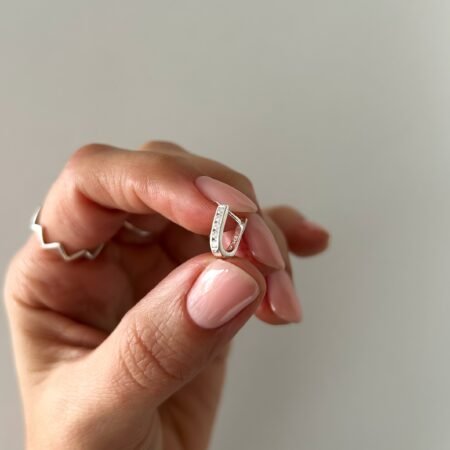 Mini aros cubic ovalados plata 925