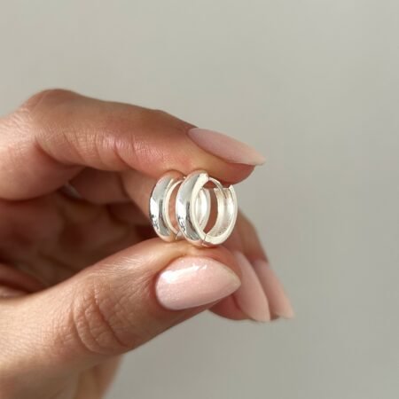 Aros huggies gruesitos 14 mm plata 925
