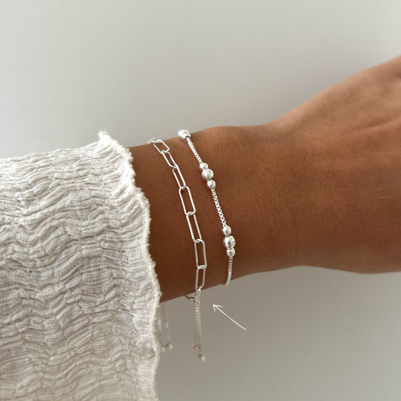 Pulsera eslabones slider plata 925