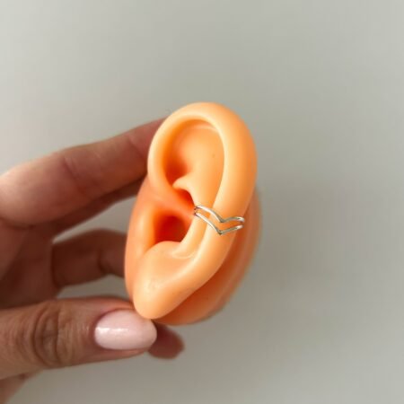 Cuff doble en V plata 925