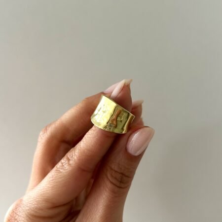Anillo ancho texturado 2.0 bronce