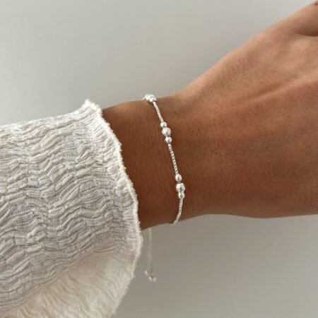 Pulsera mix bolitas slider plata 925