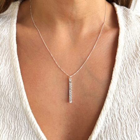 Colgante barrita cubic plata 925