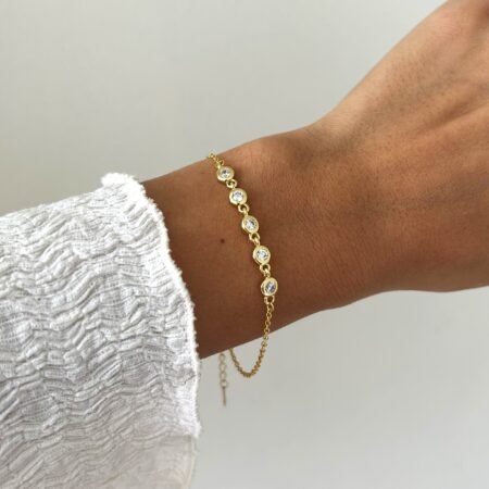 Pulsera puntos de luz plata 925 & baño de oro 18 k