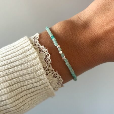 Pulsera piedra amazonita plata 925